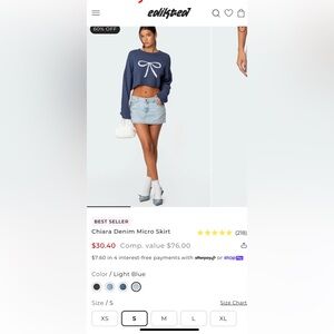 Edikted Chiara Denim Micro Skirt